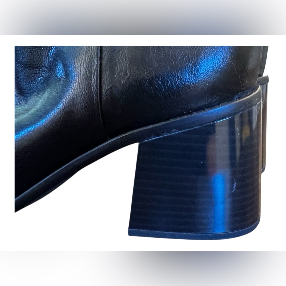 Sam Edelman Womens Winnie Black Zipper Leather Ankle Boots Heels - Picture 8 of 13
